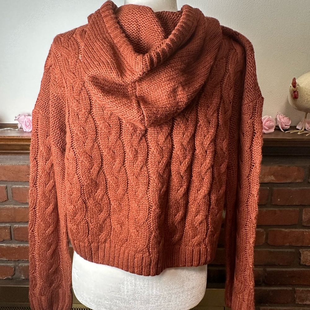 Crochet Sweater, Cider Rust -large - Picture 3 of 7